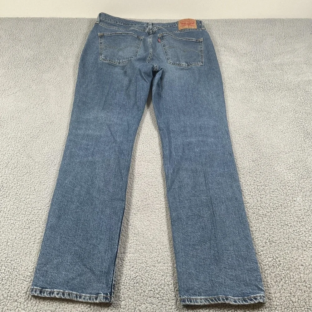 Levis 514 Jeans‎ Mens 36x32 Blue Straight Leg Stretch Denim Pants Medium Wash